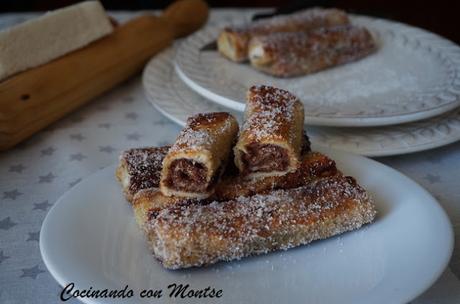 Rollitos rellenos de chocolate