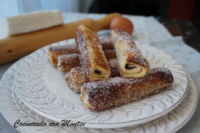 Rollitos rellenos de chocolate