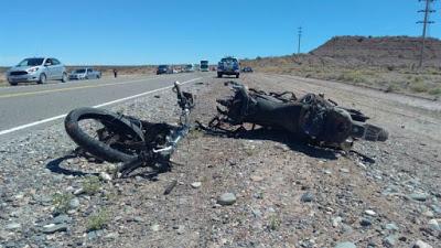 Motociclista resultó gravemente herido tras chocar con un auto en la Ruta 237