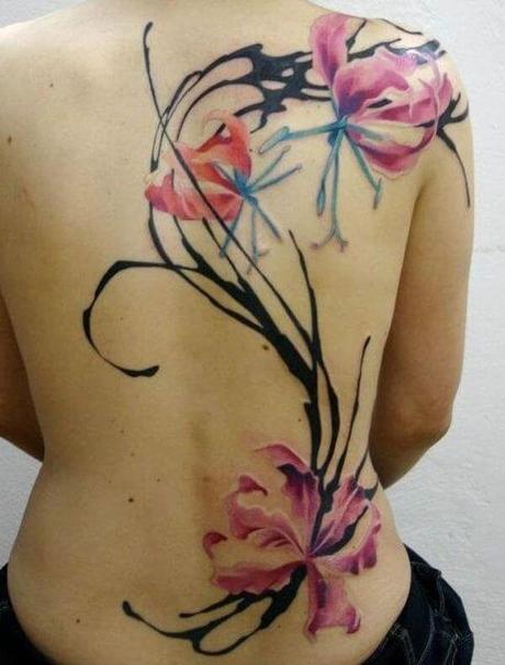 Ideas de Tatuajes para mujeres de magnolias rosadas