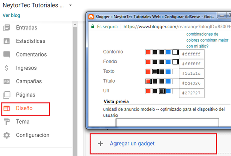 configurar adsense blogger