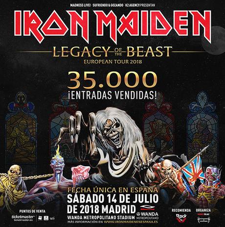 Iron Maiden venden 35.000 entradas en siete horas para su concierto en Madrid