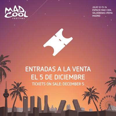 El 5 de diciembre se ponen a la venta las entradas para el Mad Cool Festival 2018