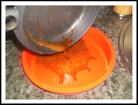 Tarta de melocotones al revés