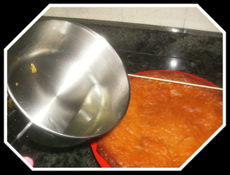 Tarta de melocotones al revés