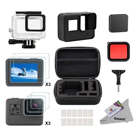 Deyard 25 en 1 Kit de accesorios con paquete pequeño resistente a los golpes para la cámara de acción GoPro Hero 6 Hero 5