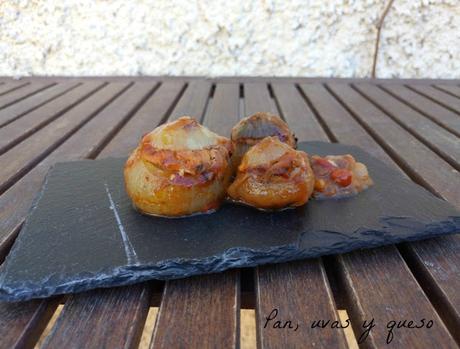 Cebollitas rellenas en Crock-Pot