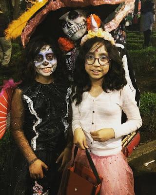 El primer Día de muertos y Halloween de Isa