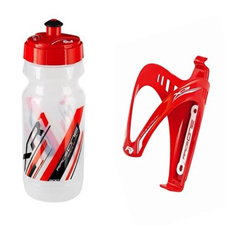 Raceone.it - KIT Race Duo X3 Matt (2 PCS): Porta Bidon X3 + Bidon de ciclismo XR1 Bici Carrera de Ruta / Bicicleta de Montaña MTB / Gravel Bike. Color: Rojo / Blanco 100% MADE IN ITALY