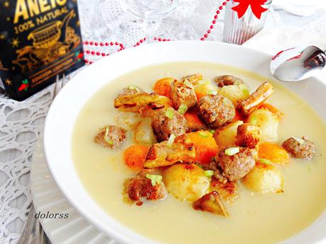 Sopa de Navidad con foie