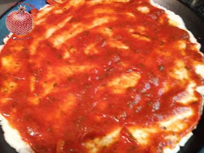 Pizza de lacón con salsa picante sin gluten Pizza de lacón con salsa picante sin gluten