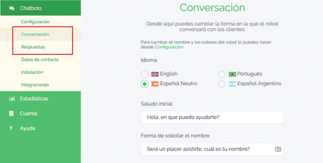 chatbot para pagina de facebook