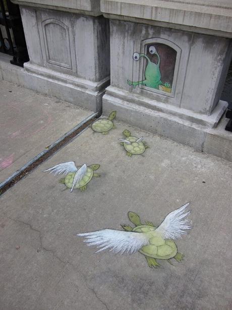 David Zinn - Top 20 de sus creativos dibujos de tiza que interactúan con todo el mundo