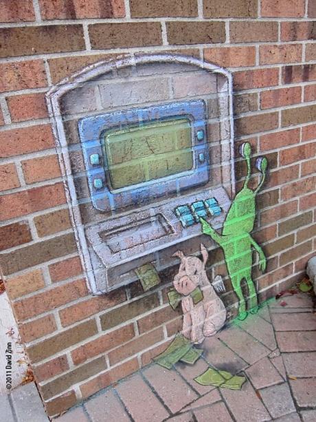 David Zinn - Top 20 de sus creativos dibujos de tiza que interactúan con todo el mundo