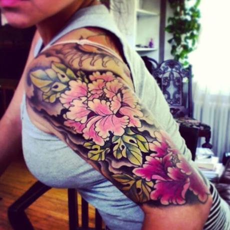 20 Tatuajes de flores Chinas, la peonía