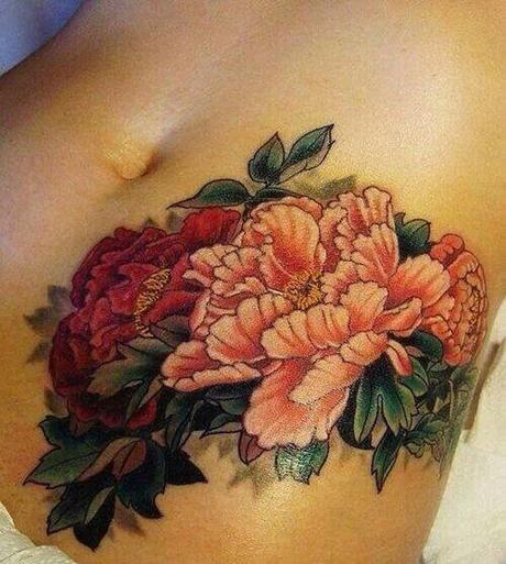 20 Tatuajes de flores Chinas, la peonía