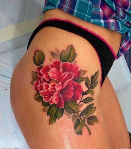 20 Tatuajes de flores Chinas, la peonía