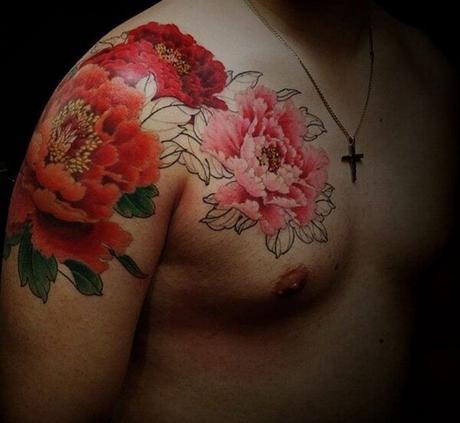 20 Tatuajes de flores Chinas, la peonía
