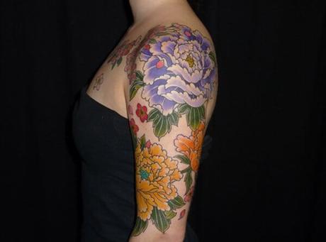 20 Tatuajes de flores Chinas, la peonía