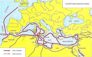 Rutas comerciales de los fenicios