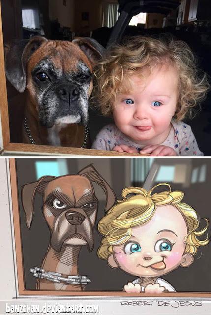 ¿Como se verían tus hijos con sus perros transformados en caricaturas? ¿Como se verían tus hijos con sus perros transformados en caricaturas?