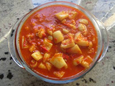 sepia guisada Sepia en salsa de pimientos Thermomix