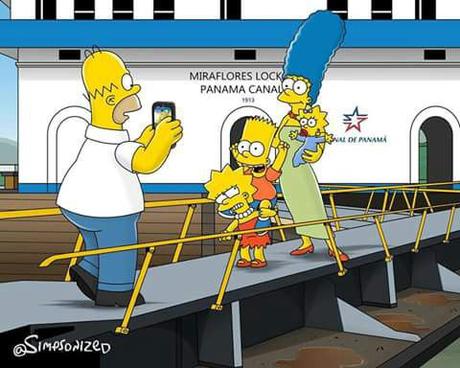 Histórica visita de la familia Simpson a Panamá.  @simpsonized