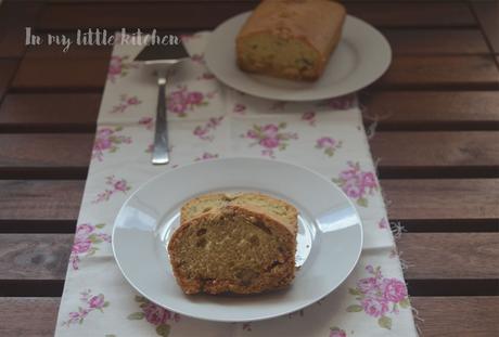 Bizcocho de chocolate blanco y nueces