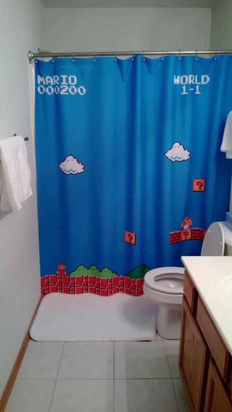 Cortina de baño de Nintendo solo para fanáticos