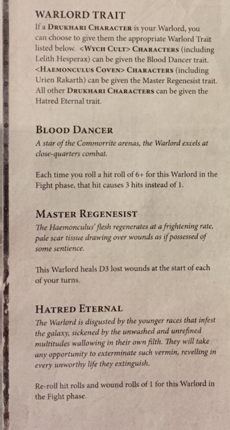 Adelanto de reglas de los Eldar Oscuros/Drukhari en el Chapter Approved