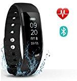 Pulsera de Actividad Inteligente Bluetooth OMORC3 - Monitor de Ritmo Cardiáco, Resistente al Agua IPx7, Monitor de Sueño, Podómetro, Control Remoto de Móvil para iOS y Android, Perfecto para Deportes y Salud de Vida