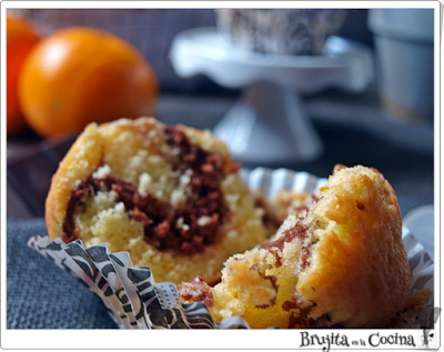 Magdalenas naranja y chocolate Magdalenas naranja y chocolate