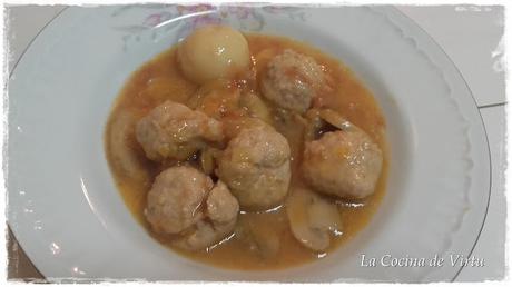 Albondigas a la salsa barbacoa microondas