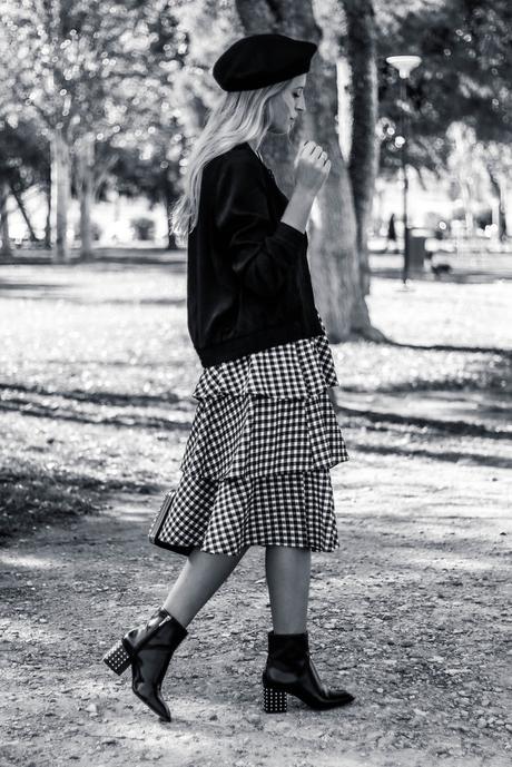 BLACK BERET & VICHY SKIRT BLACK BERET & VICHY SKIRT