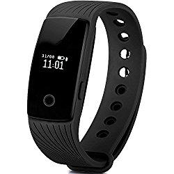 Willful Bluetooth pulsera de seguimiento de actividad Fitness pulsera inteligente con monitor de sueño podómetro contador de calorías alarma reloj llamada sms notificación muñeca Sensor remoto de la cámara para iPhone iOS Android
