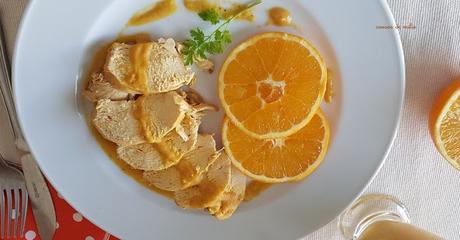 Pollo con salsa de naranja. Receta ligera
