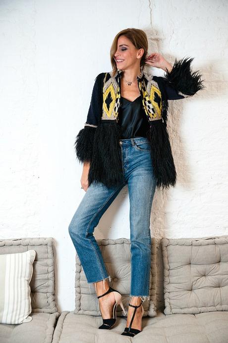 chaqueta para fiestas, chaqueta con jeans.