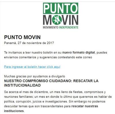 PUNTO MOVIN Panamá, 27 de noviembre de 2017 PUNTO MOVIN Panamá, 27 de noviembre de 2017