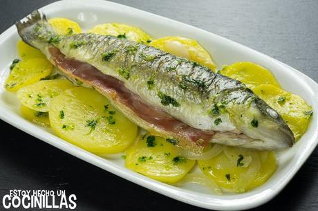 Receta de trucha al horno con jamón Receta de trucha al horno con jamón