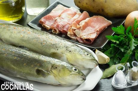 Receta de trucha al horno con jamón Receta de trucha al horno con jamón