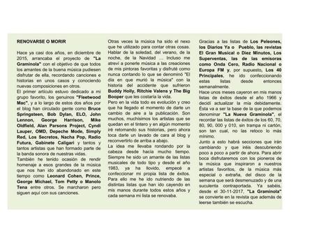 LA GRAMINOLA – Nº 1 – 30 DE NOVIEMBRE DE 2017