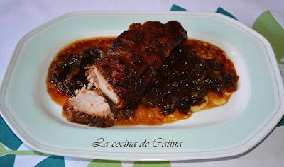 Solomillo de cerdo con cebolla caramelizada