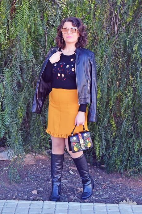 Jersey bordado mangas abullonadas