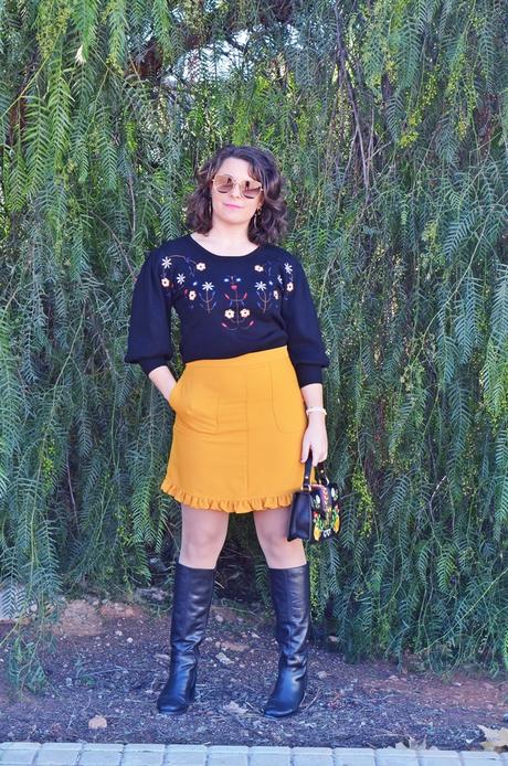 Jersey bordado mangas abullonadas