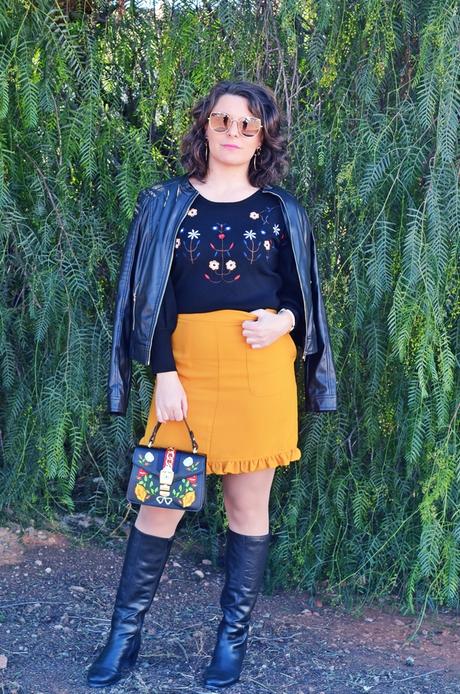 Jersey bordado mangas abullonadas