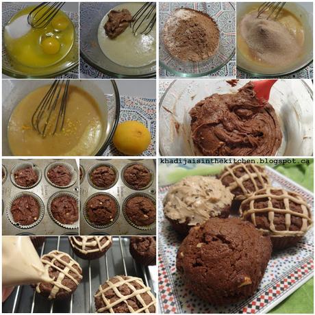 MUFFINS AU CHOCOLAT ET AU BEURRE D'ARACHIDE / CHOCOLATE PEANUT BUTTER MUFFINS /MUFFINS DE CHOCOLATE Y MANTEQUILLA DE MANÍ /مافن الشوكولاطة و زبدة الفول السوداني