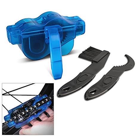 Aparato para Limpiar Cadenas de bicicleta,Furado Bike Chain Cleaner con máquina cepillos Scrubber,herramienta limpia rápida para todos los tipos de bicicleta Cadena