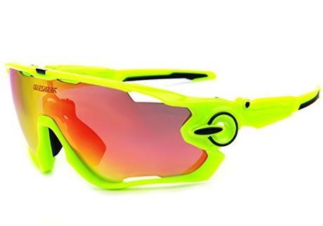 queshark TR90 gafas de sol, marco, polarizadas, para ciclismo, para hombres, mujeres, deportes, 3 lentes