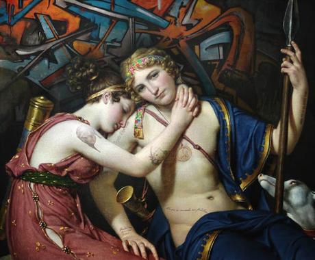 Un artista Italiano hace un collage entre graffitis y arte clasico, el resultado es asombroso