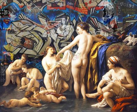 Un artista Italiano hace un collage entre graffitis y arte clasico, el resultado es asombroso